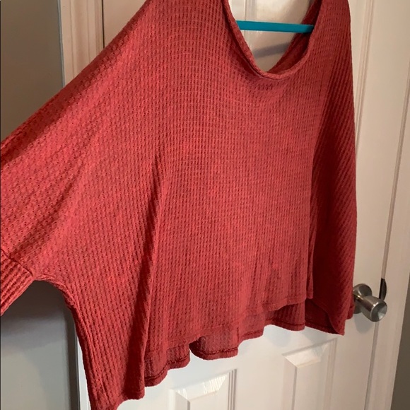 Distressed Waffle Knit Off the Shoulder Top - Picture 2 of 8